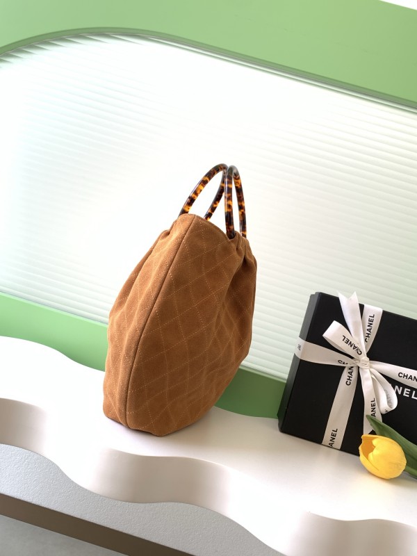 26C Large Suede Tortoiseshell Handle Bag “32x26x14cm” -086 =AS6010