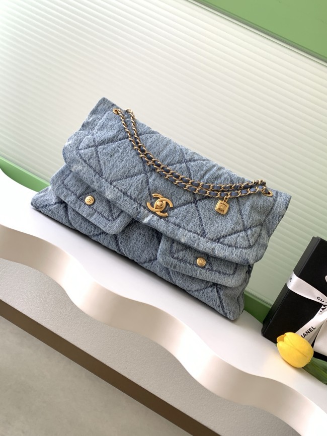 25K Large Denim Messenger Bag “45x27x10cm” -088 =AS5727