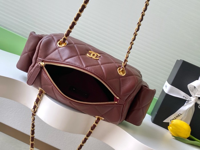 25K Lambskin Bowling Bag “24x15.5x11.5cm” -087 =AS5792