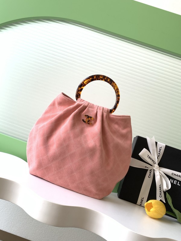 26C Large Suede Tortoiseshell Handle Bag “32x26x14cm” -086 =AS6010