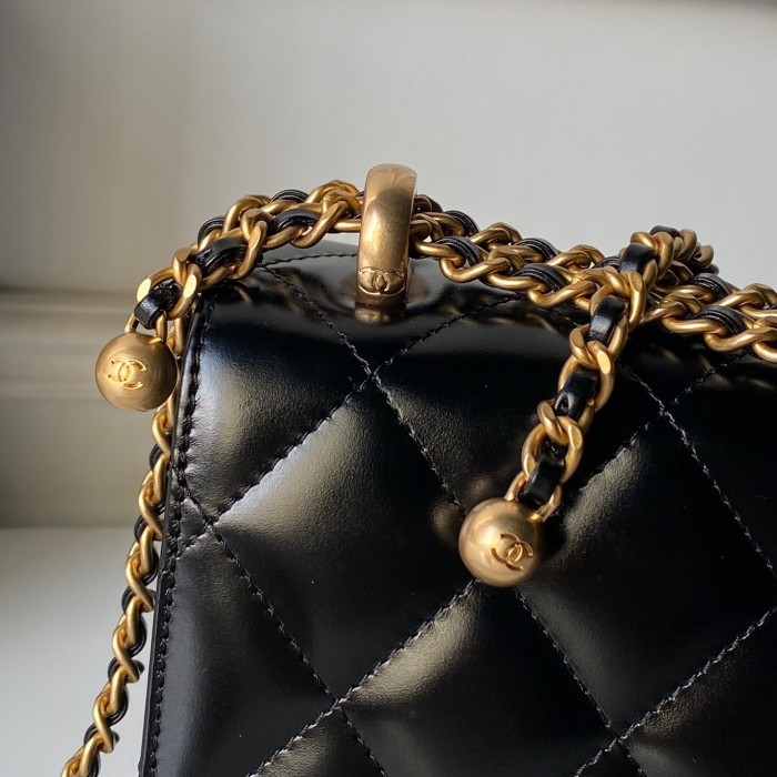 24C Mini Flap Bag with Double Gold Balls “22x14.5x8cm” -007 =AS2649