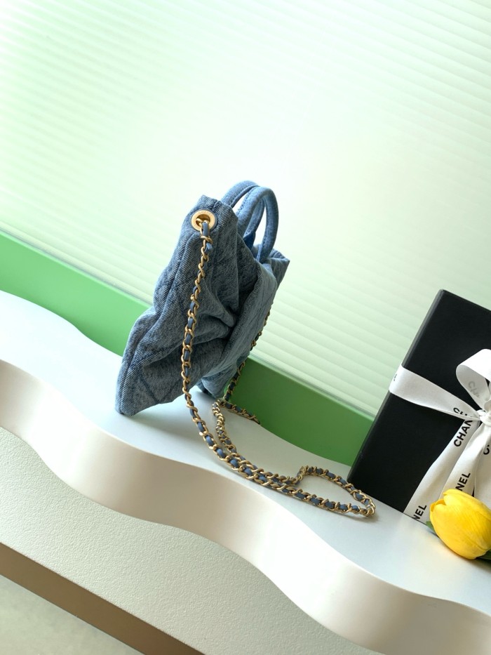 25K Bow Small Denim Tote Bag “26x18x5cm” -086 =AS5849