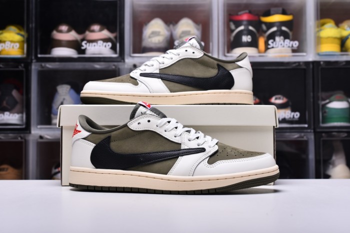 Travis Scott x Jordan Air Jordan 1 Low OG Medium Olive(Unisex)36-47=