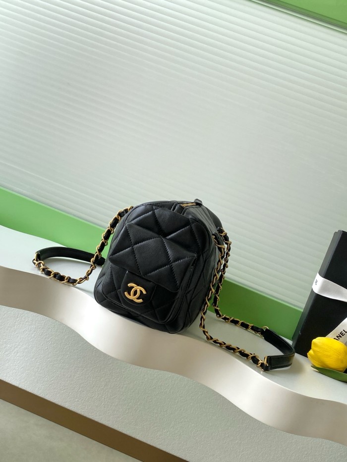 25K Lambskin Bowling Bag “24x15.5x11.5cm” -087 =AS5792