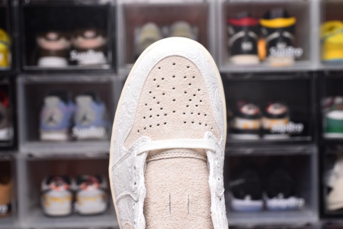 Chris Paul × Jordan Air 1 Low OG Light Cream and Sail(Unisex)36-47=