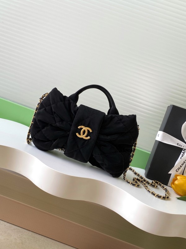 25K Bow Small Velvet Tote Bag “26x18x5cm” -036 =AS5849