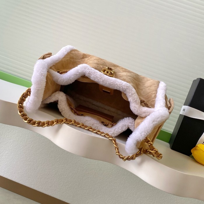25K 25Bag Small Suede Teddy Bag “30x26x14cm” -0521 =AS5293
