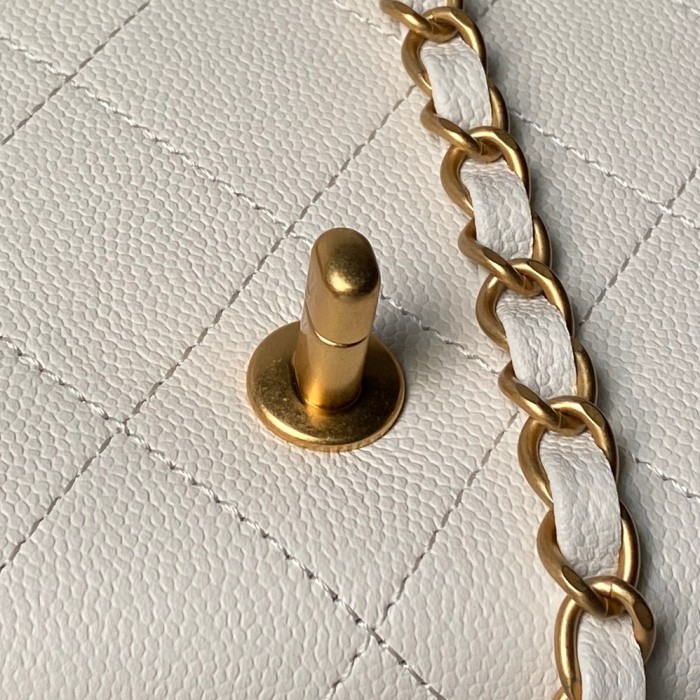 25K Small Caviar Flap Bag with Top Handle “19.5x11.5x5cm” -056 =AS5776