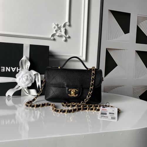 25K Small Caviar Flap Bag with Top Handle “19.5x11.5x5cm” -056 =AS5776