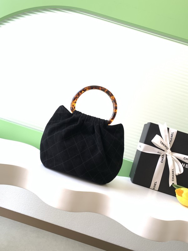 26C Medium Suede Tortoiseshell Handle Bag “24x18x12cm” -026 =AS6022