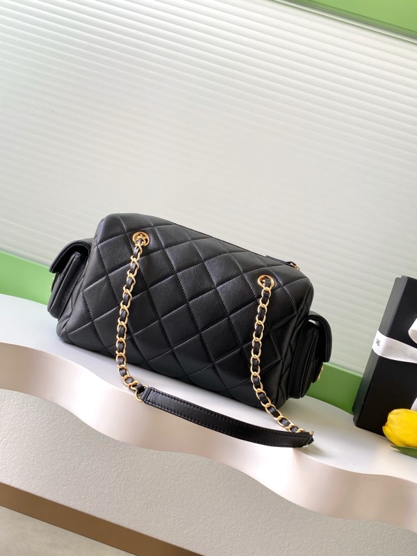 25K Large Lambskin Bowling Bag “27x18.5x13.5cm” -008 =AS5791