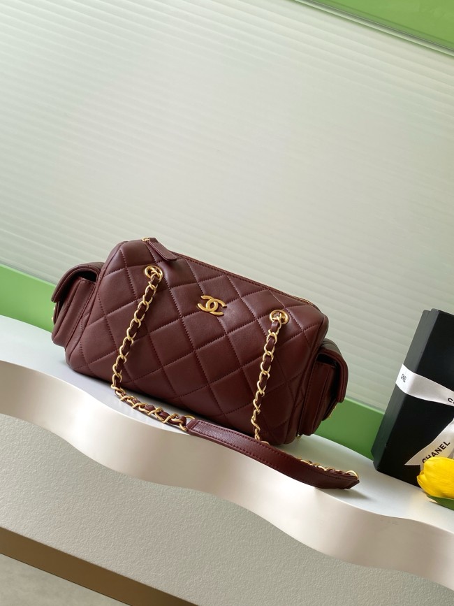 25K Lambskin Bowling Bag “24x15.5x11.5cm” -087 =AS5792