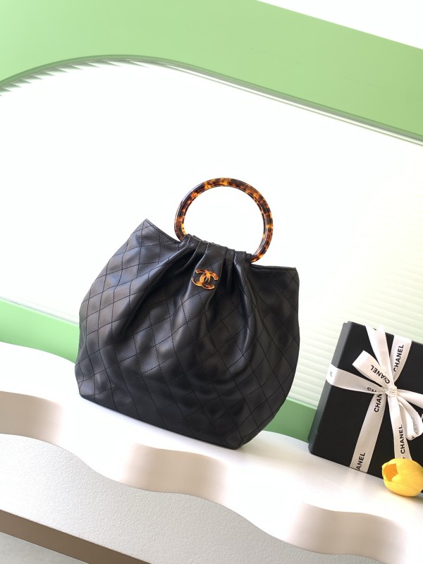 26C Large Lambskin Tortoiseshell Handle Bag “32x26x14cm” -007 =AS6010
