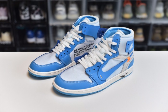 Air Jordan 1 X OFF-White University Blue UNT Ten Ten(Unisex)36-47