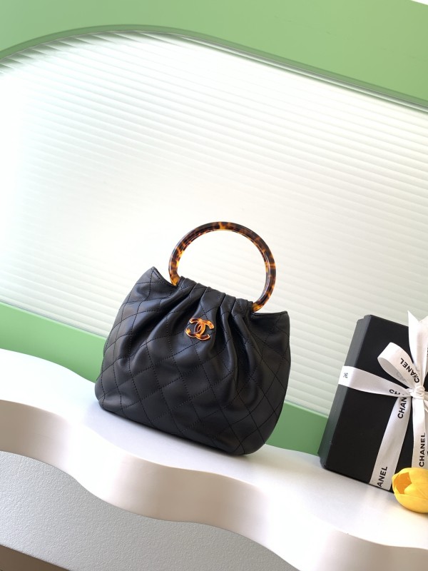 26C Medium Lambskin Tortoiseshell Handle Bag “24x18x12cm” -046 =AS6022
