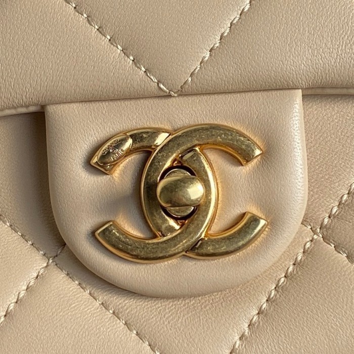 24K Medium Lambskin Shoulder Bag with Chunky Chain “26x17x8cm” -057 =AS5176
