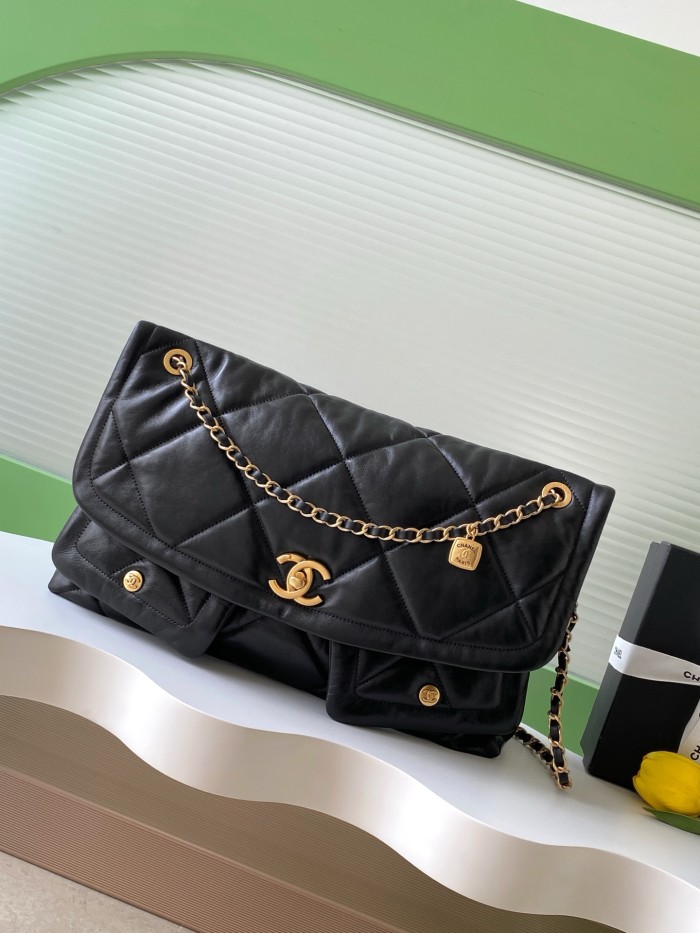25K Large Lambskin Messenger Bag “45x27x10cm” -0501 =AS5727