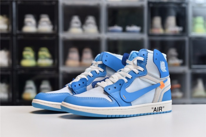 Air Jordan 1 X OFF-White University Blue UNT Ten Ten(Unisex)36-47