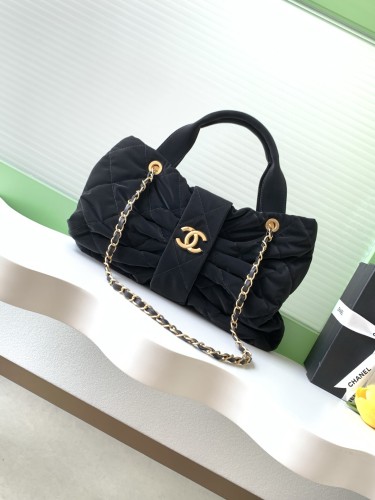 25K Bow Large Velvet Tote Bag “38x29x5cm” -007 =AS5851