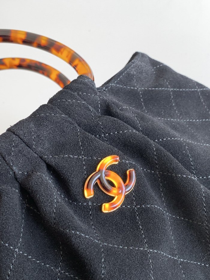 26C Large Suede Tortoiseshell Handle Bag “32x26x14cm” -086 =AS6010