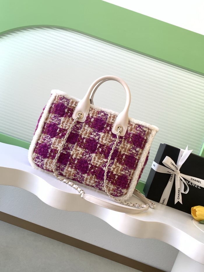 25N Small Tweed Tote Bag “33.5x24x11cm” -028 =AS5688