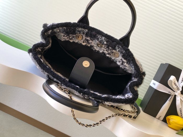 25N Small Tweed Tote Bag “33.5x24x11cm” -028 =AS5688