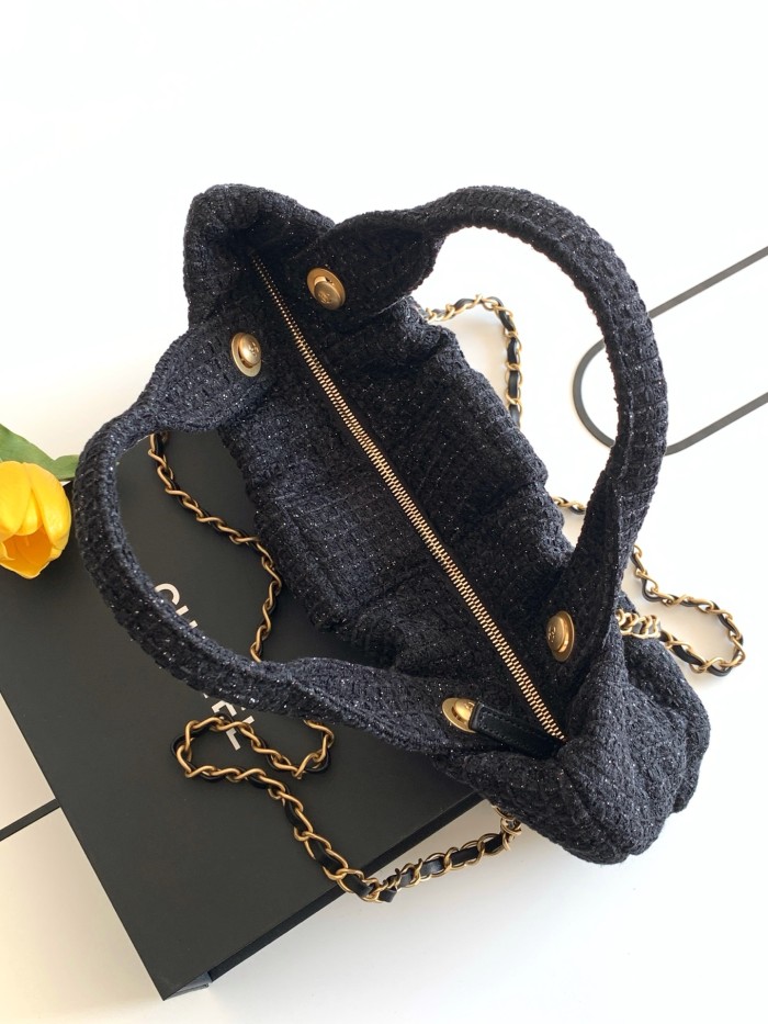 25K Bow Large Tweed Tote Bag “38x29x5cm” -007 =AS5851