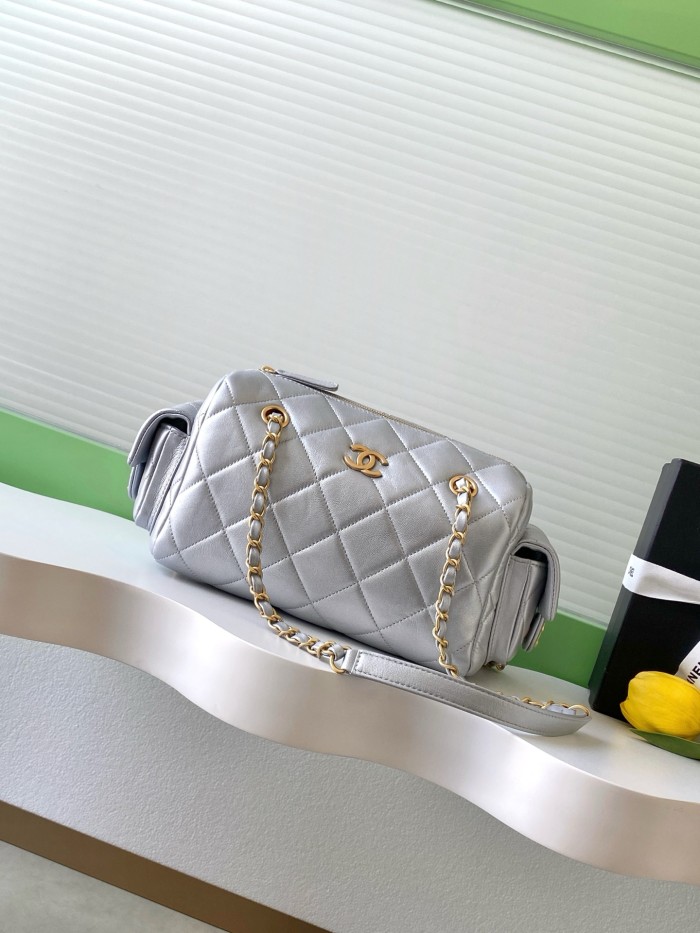 25K Lambskin Bowling Bag “24x15.5x11.5cm” -087 =AS5792