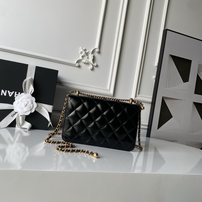 24C Mini Flap Bag with Double Gold Balls “22x14.5x8cm” -007 =AS2649