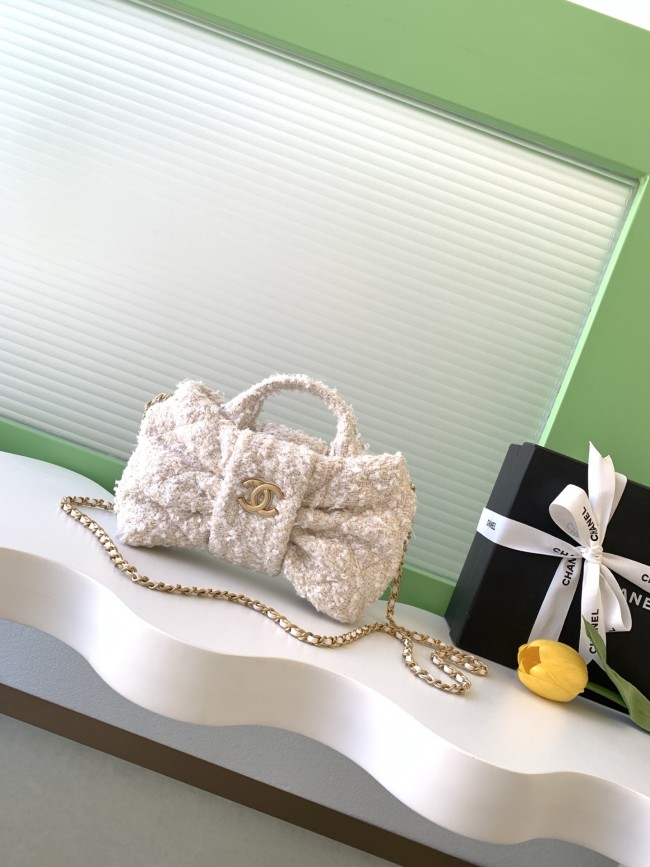 25K Bow Small Tweed Tote Bag “26x18x5cm” -036 =AS5849