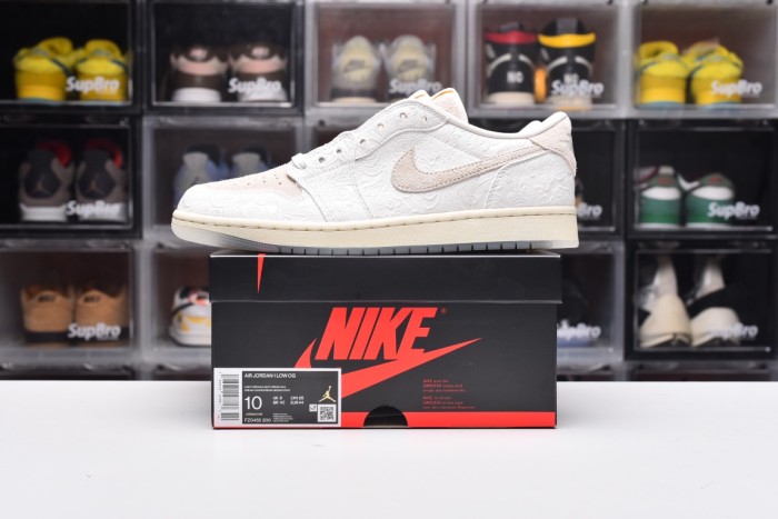 Chris Paul × Jordan Air 1 Low OG Light Cream and Sail(Unisex)36-47=
