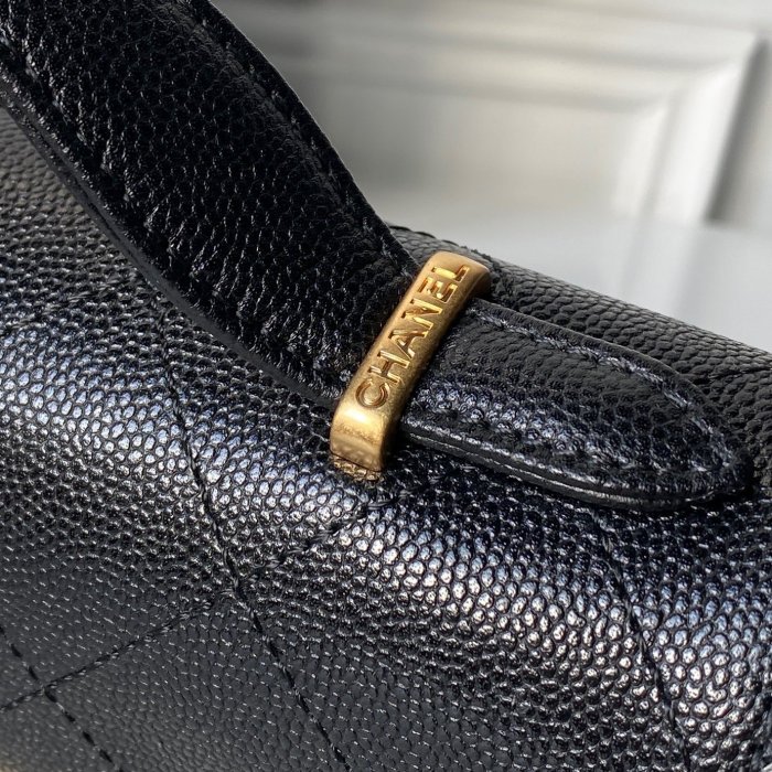 25K Small Caviar Flap Bag with Top Handle “19.5x11.5x5cm” -056 =AS5776