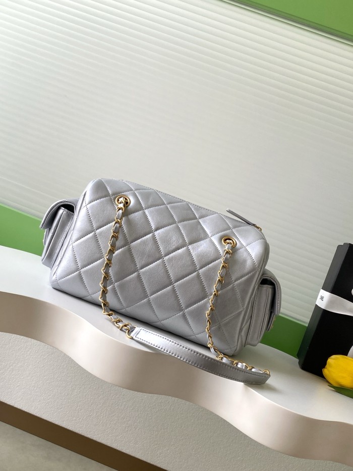 25K Large Lambskin Bowling Bag “27x18.5x13.5cm” -008 =AS5791