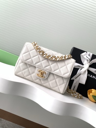 25P Classic Flap Medium Double Chain Caviar “22x14x6.5cm” -057 =AS5240