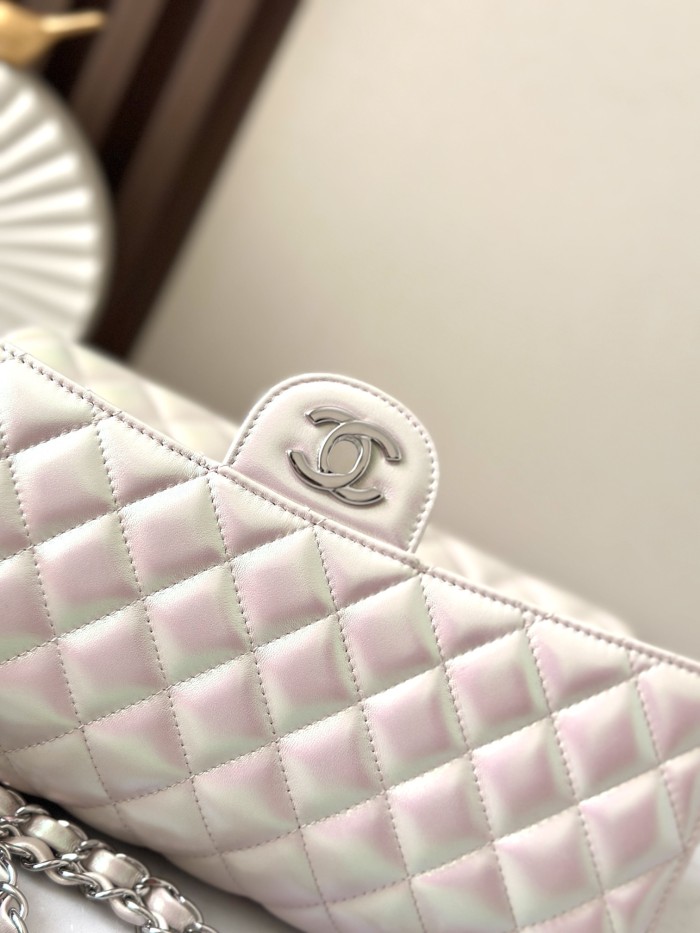 Classic Flap Medium Iridescent Apricot Lambskin “25.5x15x6cm” -039 =1112