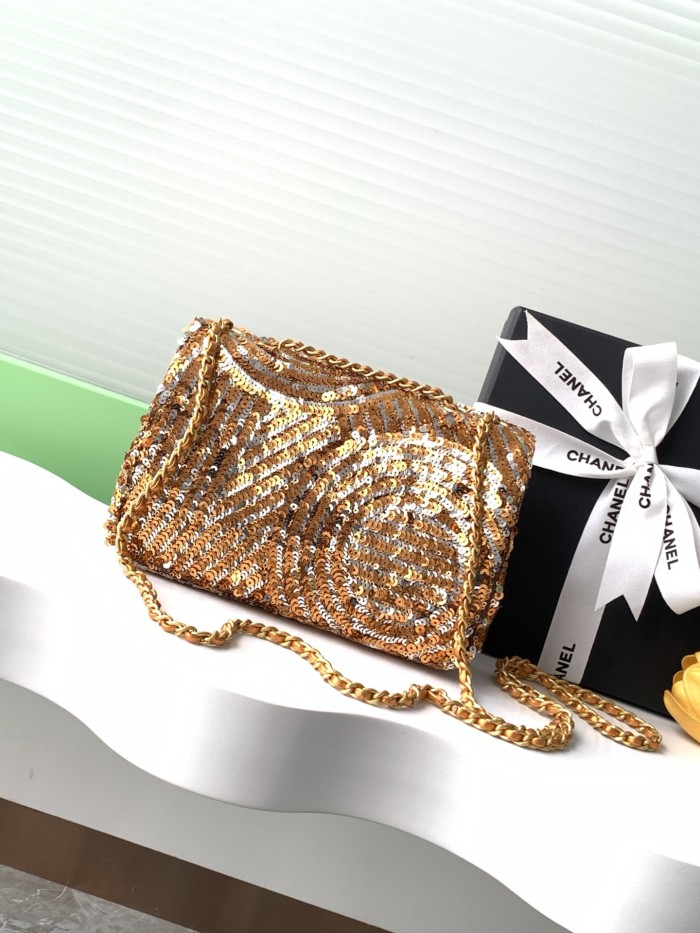 25P Classic Flap Mini Sequin Floral Bag “21x14x8cm” -059 =AS4561