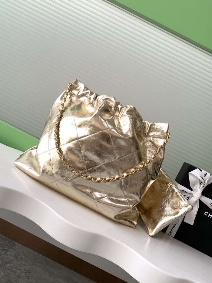 25C 22 Bag Large Metallic Gold “42x39x8cm” -038 =AS3261