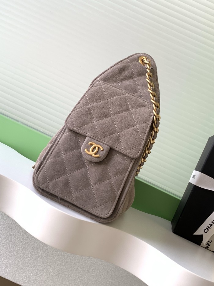 25K Hobo Hip Bag Small Suede “30x26x14cm” -058 =AS5293