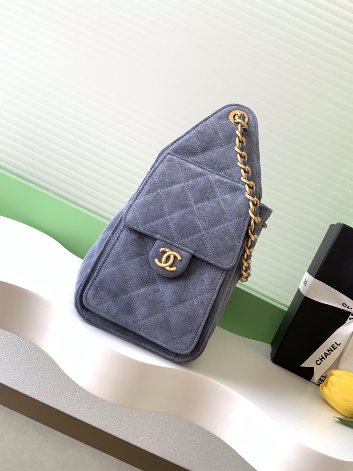 25K Hobo Hip Bag Small Suede “30x26x14cm” -058 =AS5293