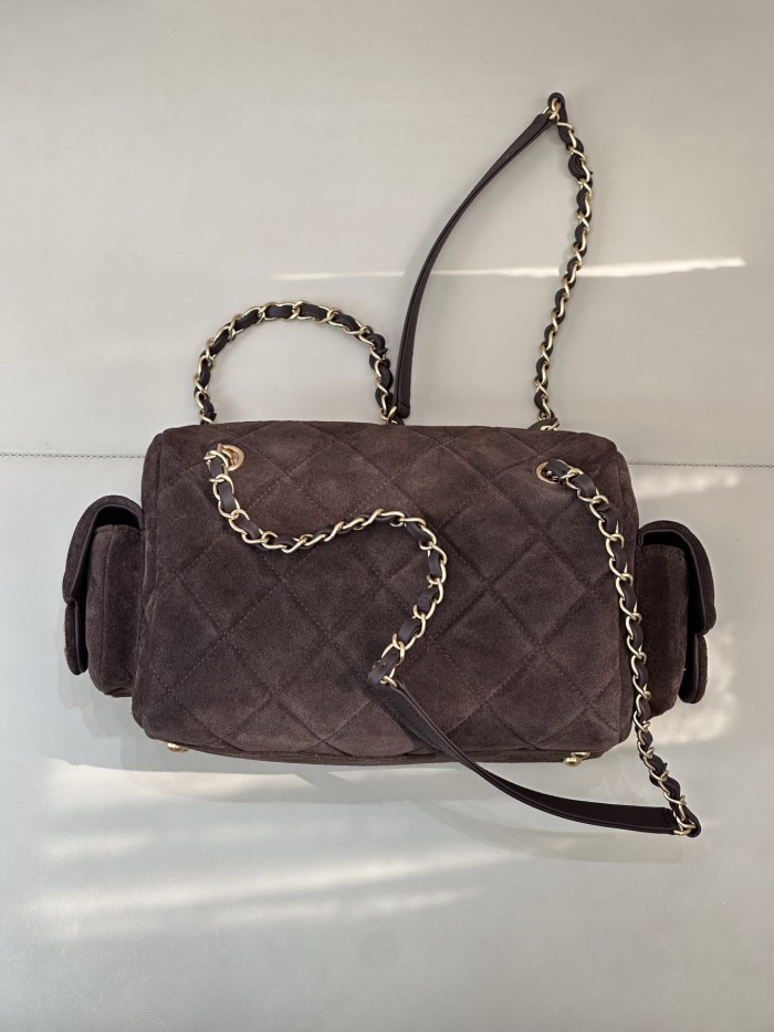 25K Bowling Bag Small Suede “24x15.5x11.5cm” -0001 =AS5792