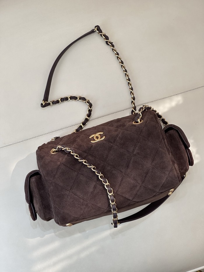 25K Bowling Bag Small Suede “24x15.5x11.5cm” -0001 =AS5792