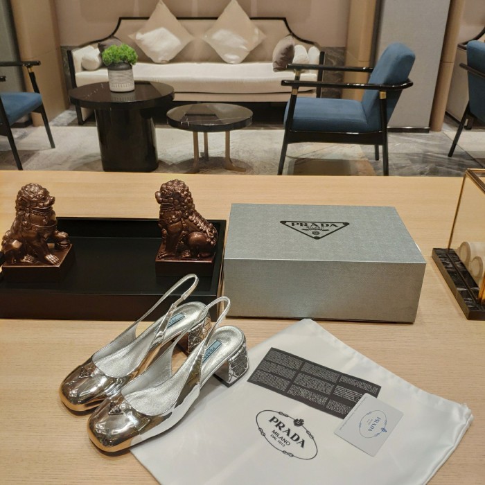 Metallic-toe Slingback Pumps(Female)36-41=