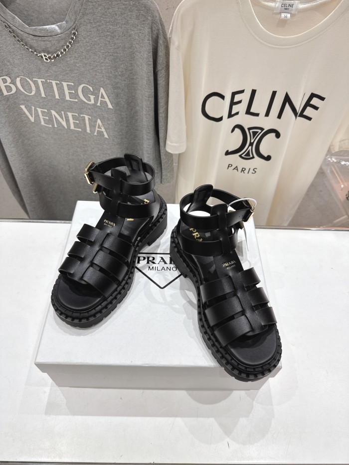 Monolith Leather Caged Slingback Sandals (Female)36-41=
