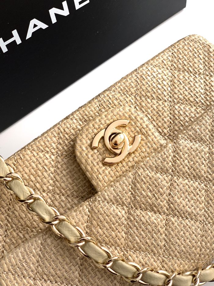26C Classic Flap Mini Woven Raffia “20x13x7cm” -057 =A69900