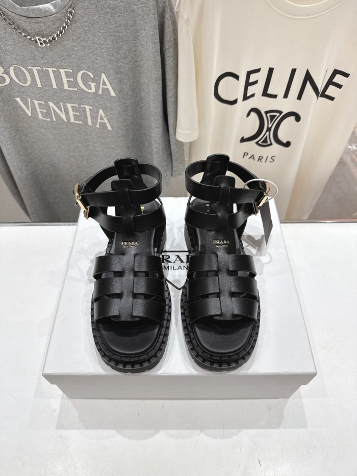 Monolith Leather Caged Slingback Sandals (Female)36-41=