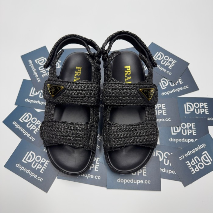 Monolith Raffia Double Strap Slingback Sandals (Female)36-41