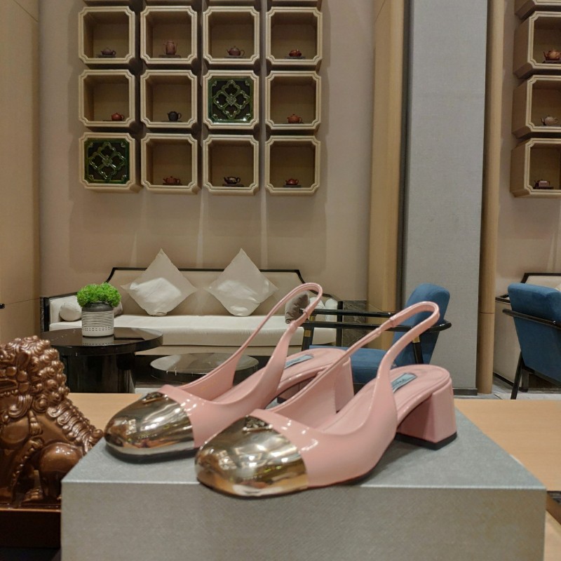 Metallic-toe Slingback Pumps(Female)36-41=