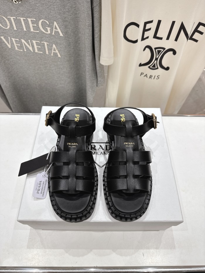 Monolith Leather Caged Slingback Sandals(Female)36-41=