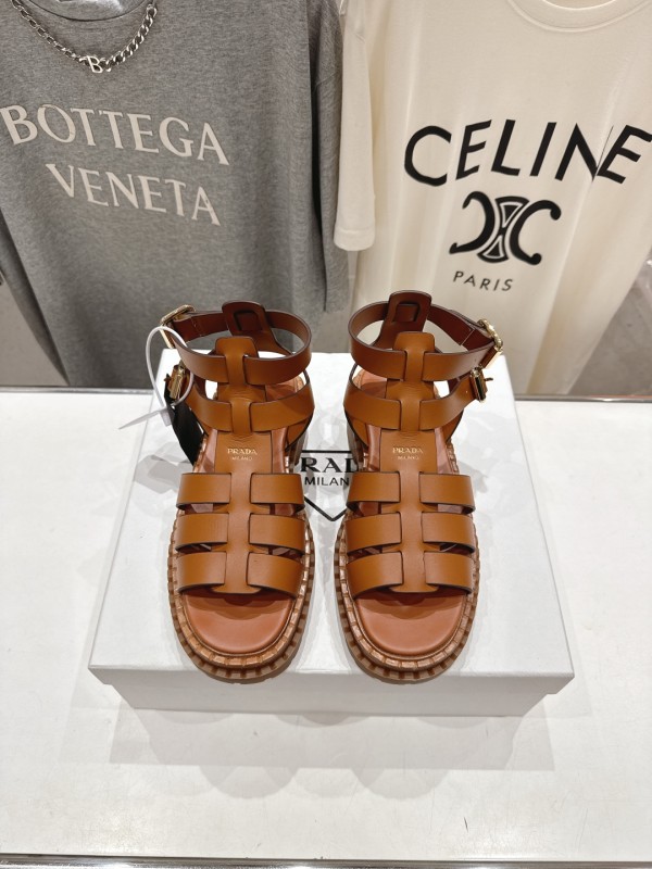 Monolith Leather Caged Slingback Sandals (Female)36-41=