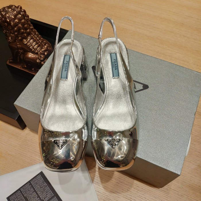 Metallic-toe Slingback Pumps(Female)36-41=